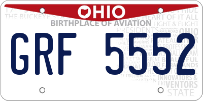 OH license plate GRF5552