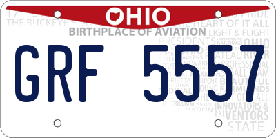 OH license plate GRF5557