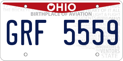 OH license plate GRF5559