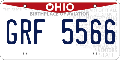 OH license plate GRF5566