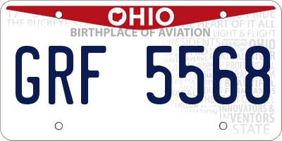 OH license plate GRF5568