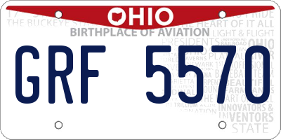 OH license plate GRF5570
