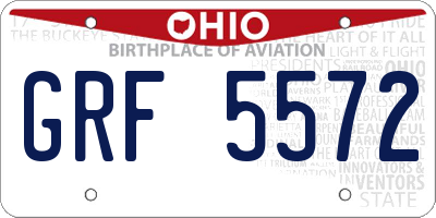 OH license plate GRF5572