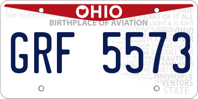 OH license plate GRF5573