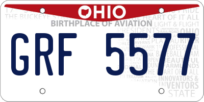 OH license plate GRF5577