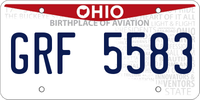 OH license plate GRF5583