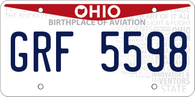 OH license plate GRF5598