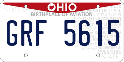 OH license plate GRF5615