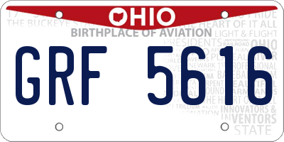 OH license plate GRF5616