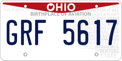 OH license plate GRF5617