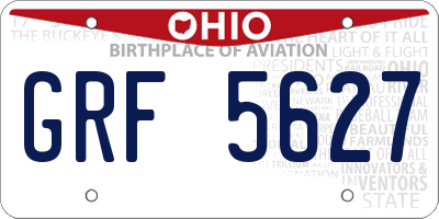 OH license plate GRF5627