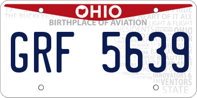 OH license plate GRF5639