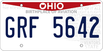 OH license plate GRF5642