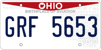 OH license plate GRF5653