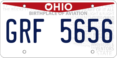 OH license plate GRF5656