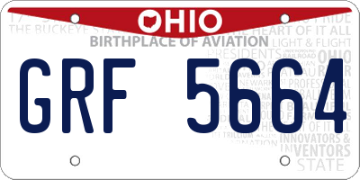 OH license plate GRF5664