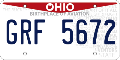 OH license plate GRF5672