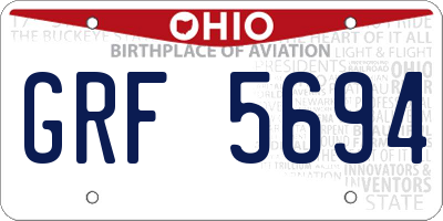 OH license plate GRF5694