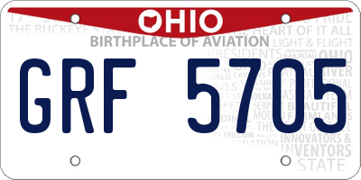 OH license plate GRF5705