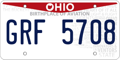 OH license plate GRF5708