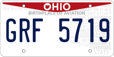 OH license plate GRF5719