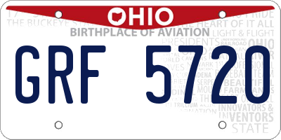 OH license plate GRF5720