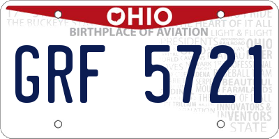 OH license plate GRF5721