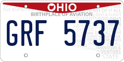 OH license plate GRF5737