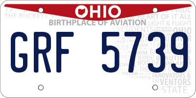 OH license plate GRF5739