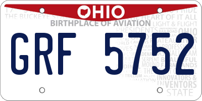 OH license plate GRF5752