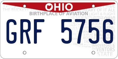 OH license plate GRF5756