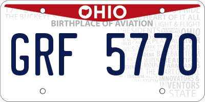 OH license plate GRF5770