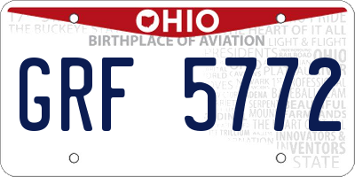 OH license plate GRF5772