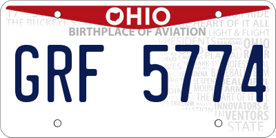 OH license plate GRF5774
