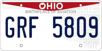 OH license plate GRF5809