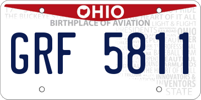 OH license plate GRF5811