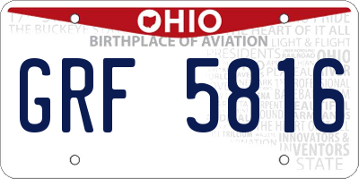 OH license plate GRF5816