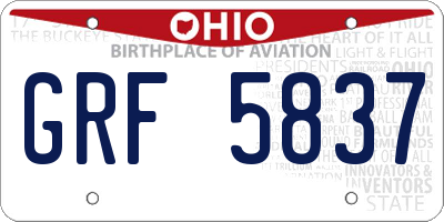 OH license plate GRF5837