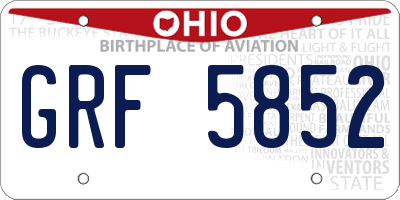 OH license plate GRF5852