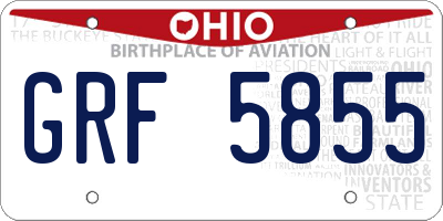 OH license plate GRF5855