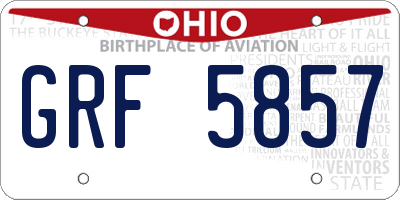 OH license plate GRF5857