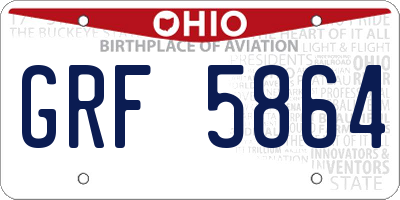 OH license plate GRF5864