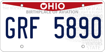 OH license plate GRF5890