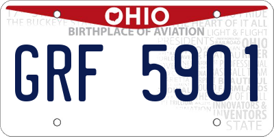 OH license plate GRF5901