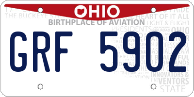 OH license plate GRF5902