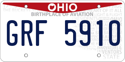 OH license plate GRF5910