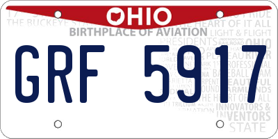 OH license plate GRF5917