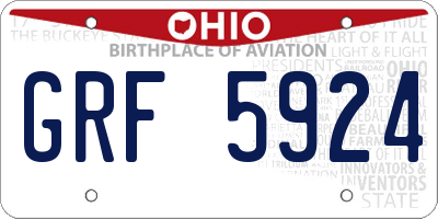 OH license plate GRF5924