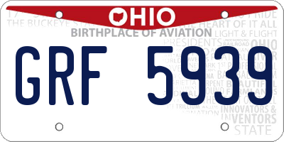 OH license plate GRF5939