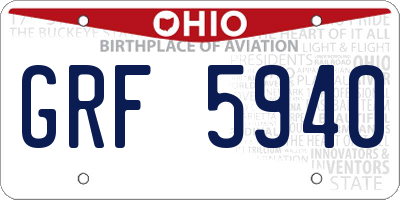 OH license plate GRF5940